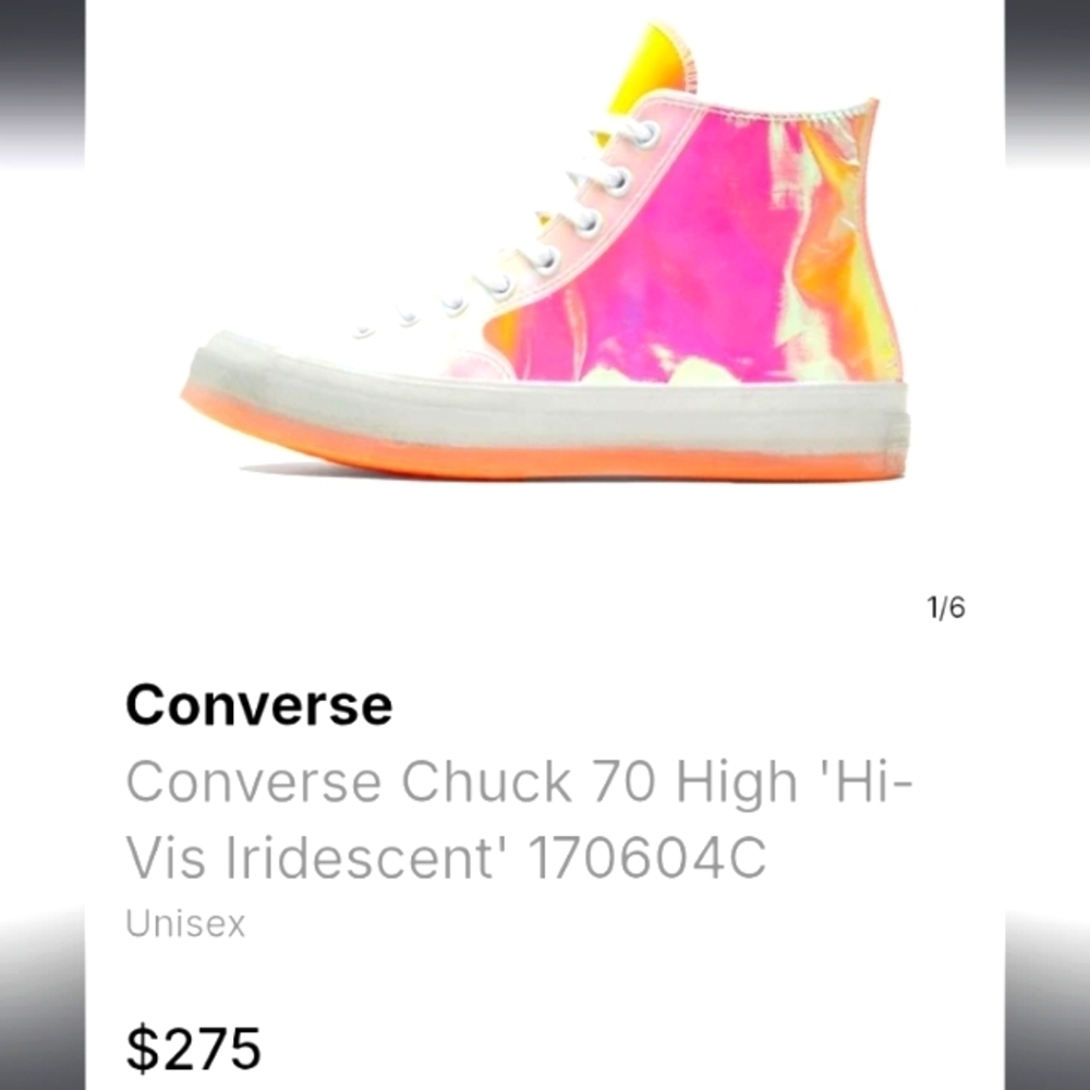 Converse Chuck 70 High Vis Iridescent Rainbow Hologram Metallic Unisex Festival